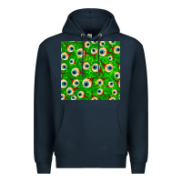 Navy halloween eye balls seamless pattern Premium Hoodie - BundleAndBundleShop