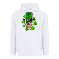 White st. patrick's day skull Heavyweight Hoodie - RanaPortraitStore
