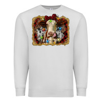 Dove Grey heifer cow christmas western background Premium Sweatshirt - RanaPortraitStore
