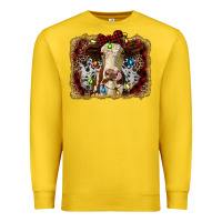 Lemon heifer cow christmas western background Premium Sweatshirt - RanaPortraitStore