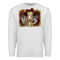 Oatmeal Heather heifer cow christmas western background Premium Sweatshirt - RanaPortraitStore