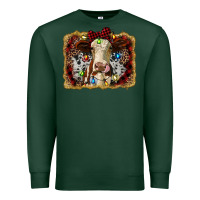 Sports Green heifer cow christmas western background Premium Sweatshirt - RanaPortraitStore