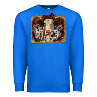 True Royal heifer cow christmas western background Premium Sweatshirt - RanaPortraitStore
