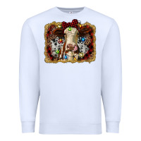 White heifer cow christmas western background Premium Sweatshirt - RanaPortraitStore