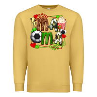 Antique Gold mama soccer with popcorn Premium Sweatshirt - texasbilliewilder