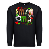 Black mama soccer with popcorn Premium Sweatshirt - texasbilliewilder