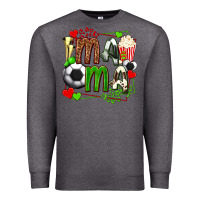 Charcoal Heather mama soccer with popcorn Premium Sweatshirt - texasbilliewilder