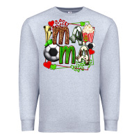 Heather Grey mama soccer with popcorn Premium Sweatshirt - texasbilliewilder