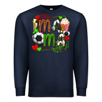 Navy mama soccer with popcorn Premium Sweatshirt - texasbilliewilder