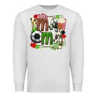 Oatmeal Heather mama soccer with popcorn Premium Sweatshirt - texasbilliewilder