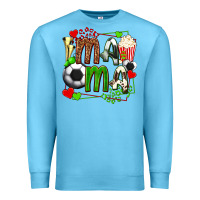 Ocean Blue mama soccer with popcorn Premium Sweatshirt - texasbilliewilder