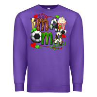Purple mama soccer with popcorn Premium Sweatshirt - texasbilliewilder