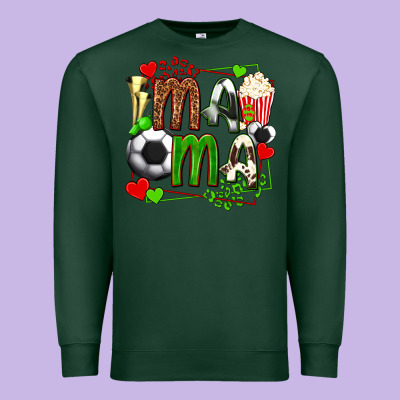 Mama Soccer With Popcorn Premium Sweatshirt Designed By Texasbilliewilder