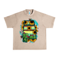 French Oak Alabama Map Sunflower Cactus Serape Urban Heavy Tee - RanaPortraitStore