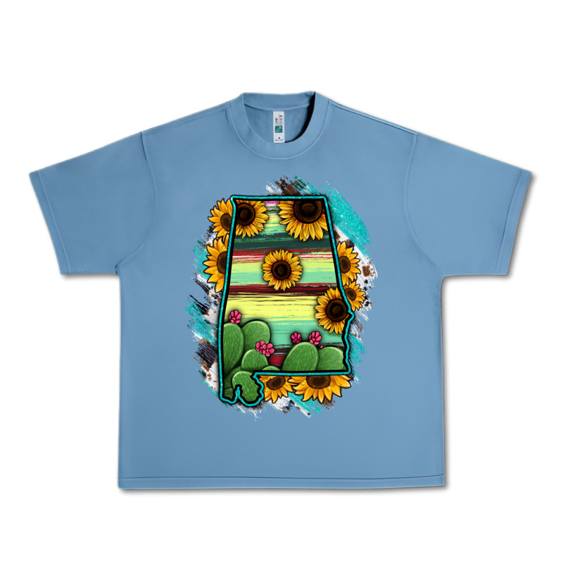 Alabama Map Sunflower Cactus Serape Urban Heavy Tee by RanaPortraitStore | Teevron
