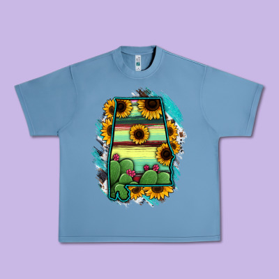 Alabama Map Sunflower Cactus Serape Urban Heavy Tee Designed By Ranaportraitstore