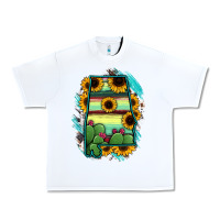 White Alabama Map Sunflower Cactus Serape Urban Heavy Tee - RanaPortraitStore