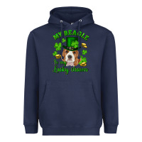 Navy st.patrick's day my beagle is my lucky charm Heavyweight Hoodie - RanaPortraitStore