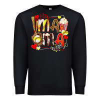 Black mama softball baseball with popcorn Premium Sweatshirt - texasbilliewilder