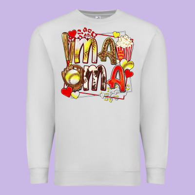 Mama Softball Baseball With Popcorn Premium Sweatshirt Designed By Texasbilliewilder