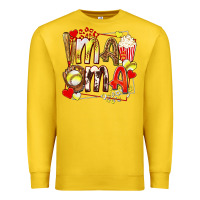 Lemon mama softball baseball with popcorn Premium Sweatshirt - texasbilliewilder