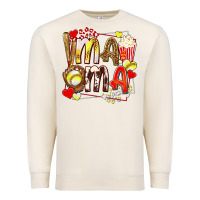 Sandshell mama softball baseball with popcorn Premium Sweatshirt - texasbilliewilder