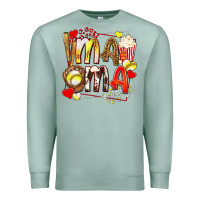 Seafoam mama softball baseball with popcorn Premium Sweatshirt - texasbilliewilder