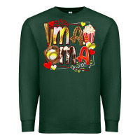 Sports Green mama softball baseball with popcorn Premium Sweatshirt - texasbilliewilder