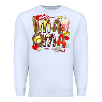 White mama softball baseball with popcorn Premium Sweatshirt - texasbilliewilder