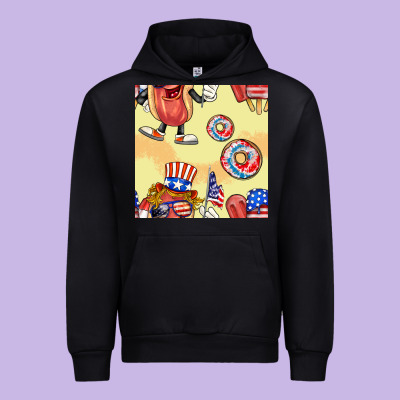 Patriotic Hotdog Ice Cream Donat Urban Hoodie Designed By Bundleandbundleshop