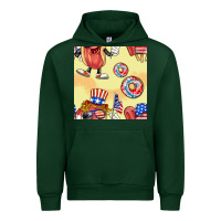 Forest Green patriotic hotdog ice cream donat Urban Hoodie - BundleAndBundleShop