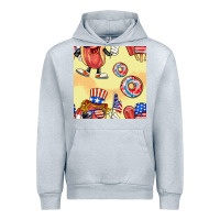 Heather Grey patriotic hotdog ice cream donat Urban Hoodie - BundleAndBundleShop