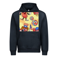 Navy patriotic hotdog ice cream donat Urban Hoodie - BundleAndBundleShop
