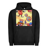 Pigment Black patriotic hotdog ice cream donat Urban Hoodie - BundleAndBundleShop