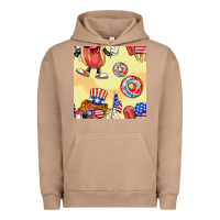 Pigment Burro patriotic hotdog ice cream donat Urban Hoodie - BundleAndBundleShop