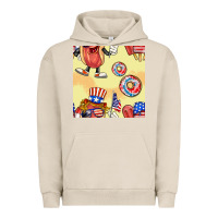 Pigment French Oak patriotic hotdog ice cream donat Urban Hoodie - BundleAndBundleShop