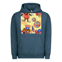 Pigment Midnight Navy patriotic hotdog ice cream donat Urban Hoodie - BundleAndBundleShop