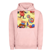 Pigment Salmon patriotic hotdog ice cream donat Urban Hoodie - BundleAndBundleShop
