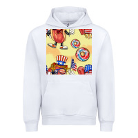 White patriotic hotdog ice cream donat Urban Hoodie - BundleAndBundleShop