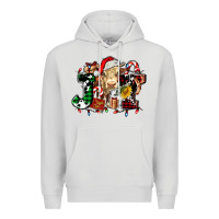 Dove Grey joy and cow christmas candies and letters Premium Hoodie - AdoDesignShop