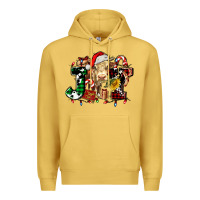 Antique Gold joy and cow christmas candies and letters Premium Hoodie - AdoDesignShop