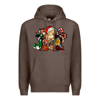 Coffee joy and cow christmas candies and letters Premium Hoodie - AdoDesignShop