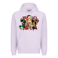 Lilac joy and cow christmas candies and letters Premium Hoodie - AdoDesignShop