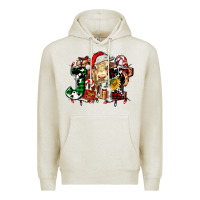 Oatmeal Heather joy and cow christmas candies and letters Premium Hoodie - AdoDesignShop