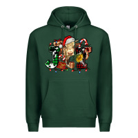 Sports Green joy and cow christmas candies and letters Premium Hoodie - AdoDesignShop