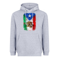 Heather Grey mexico and puerto rico flag Heavyweight Hoodie - Zillion Design Studio