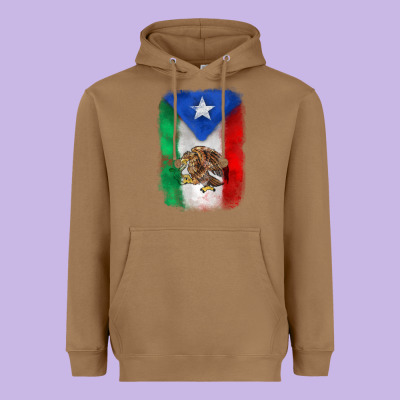 Mexico And Puerto Rico Flag Heavyweight Hoodie Designed By Zillion Design Studio