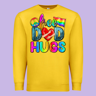 Free Dad Hugs Premium Sweatshirt Designed By Zillion Design Studio