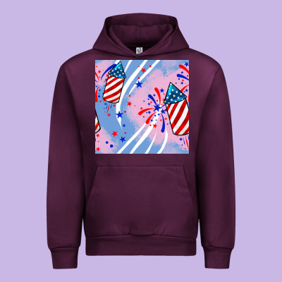 Patriotic Fireworks Urban Hoodie Designed By Bundleandbundleshop