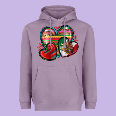 Mexican Hearts Heavyweight Hoodie Designed By Zillion Design Studio